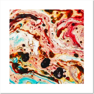 Abstract marble texture fluid art design Posters and Art